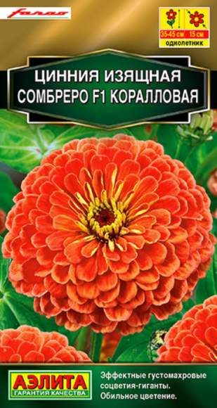 Цинния F1 Сомбреро коралловая (аэлита) 12 шт – купить в г. Волгоград Цинния F1 Сомбреро коралловая (аэлита) 12 шт – купить в г. Волгоград