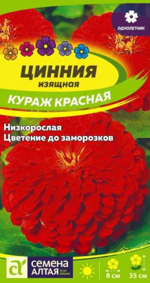 Цинния Кураж красная (семена Алтая) 0,2 гр  – купить в г. Волгоград